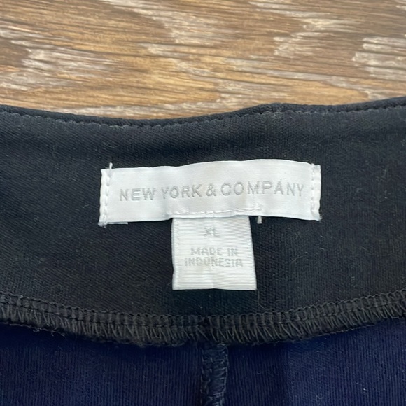 New York & Company Blue V-Neck Dress with 3/4 Sleeve Ruffle Sleeves XL - Picture 4 of 4